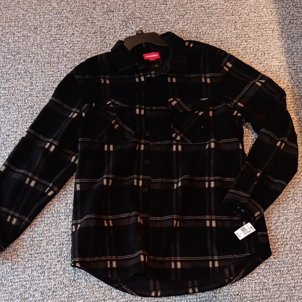 UNIONBAY Black and Tan Plaid Men's Shirt